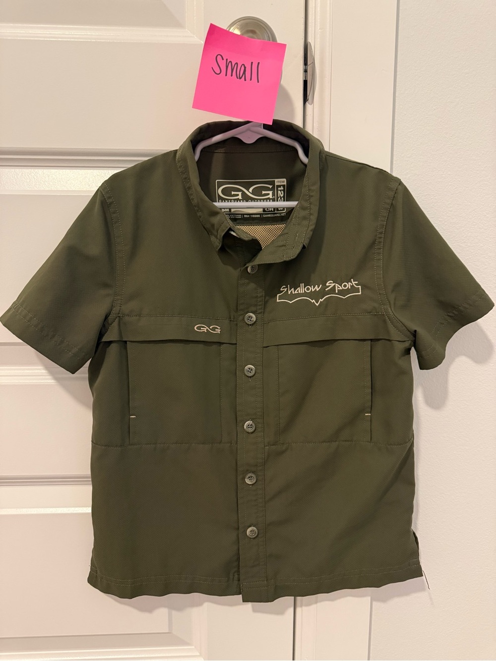 G.G. Shallow Sports Boys' Olive Short-Sleeve Button-Down Shirt